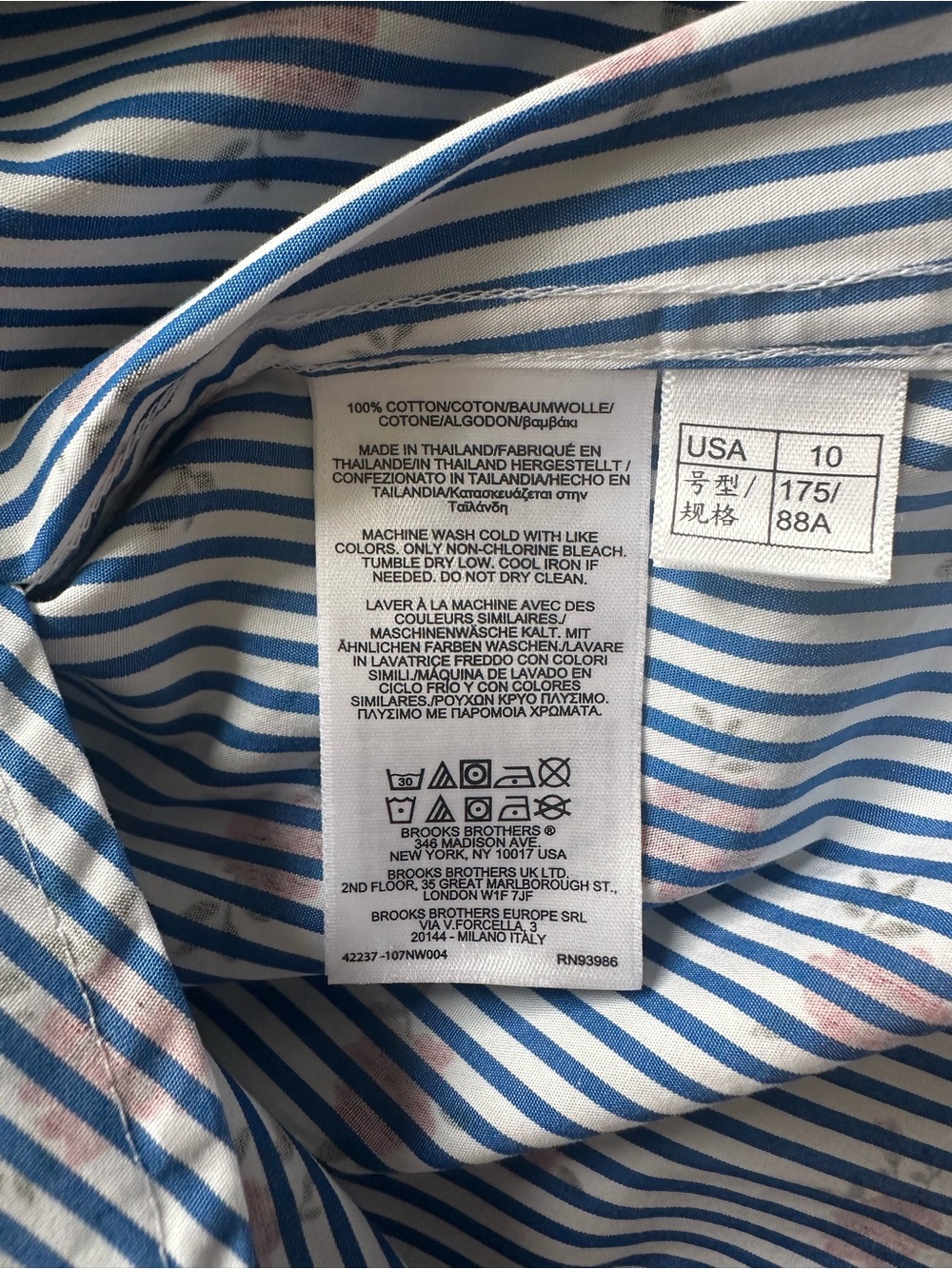Brooks Brothers Cotton Poplin Striped Blue & White Shirtdress. - Picture 10 of 10